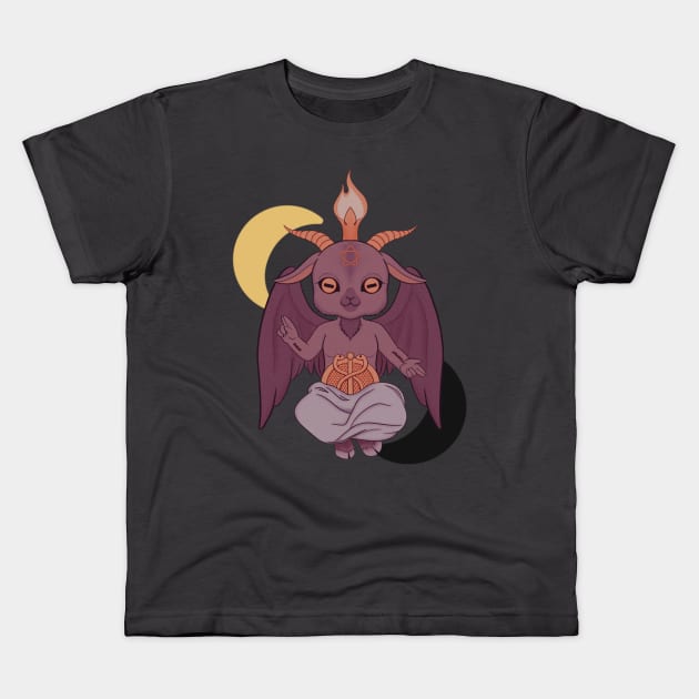 Baby’s First Baphomet (color) Kids T-Shirt by Meowlentine